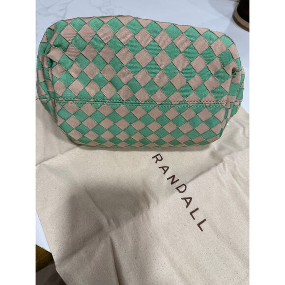 Loeffler Randall Woven Ribbon Crossbody Bag Green Tan Checkered NEW w/ Dust Bag - Picture 7 of 12